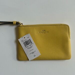 NEW Coach Yellow Wristlet